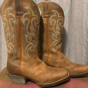 Shyanne Brown and Blue Heeled Boots